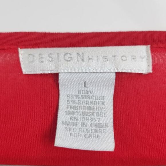 Design History Red Long Sleeve Top Womens Size Large L - Picture 3 of 3